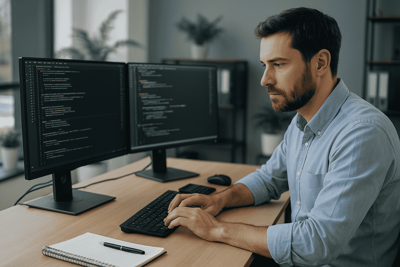 En systemutvecklare hos DH Solutions arbetar med IT-lösningar